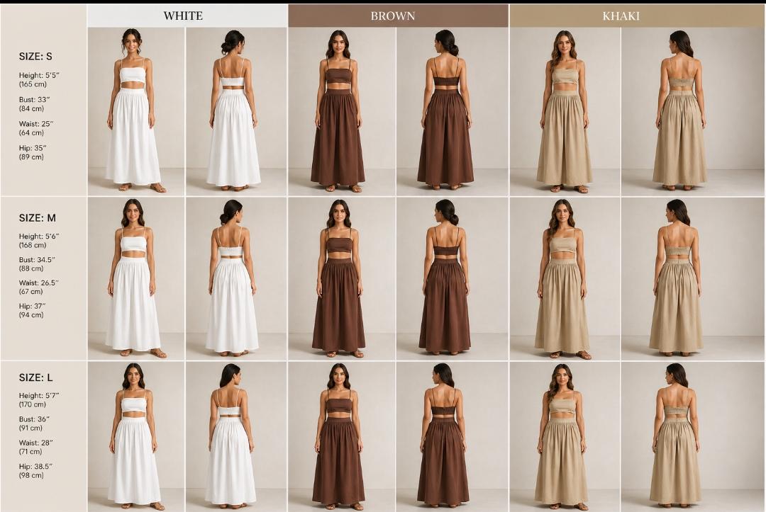 Petal Drift Cotton Camisole and Maxi Skirt Set