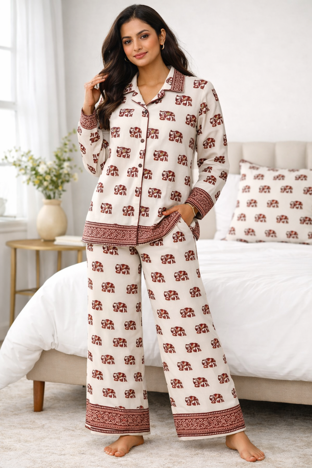 Silk-cotton Pajamas - Jaipur Sunset